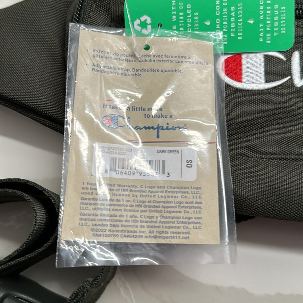 NWT Champion Dark Green Belt Bag with Logo - Picture 3 of 4